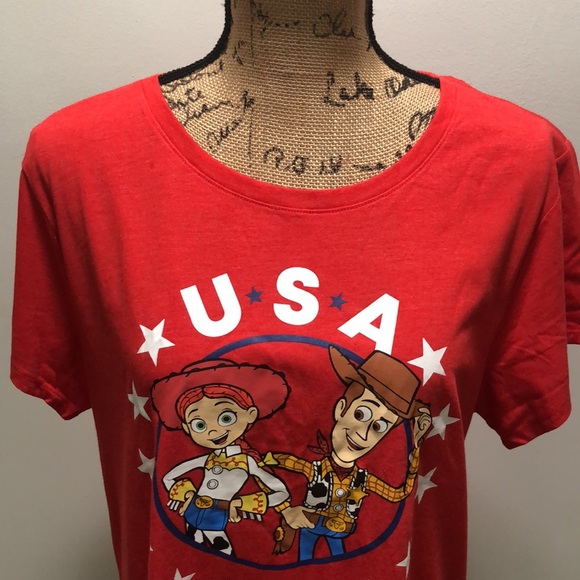 Disney Toy Story Woody & Jessie USA Short Sleeve Tee - Picture 3 of 9